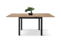 PAZZO DESIGN Tavolo allungabile, Rovere Rustico, Nobilitato melaminico, Made in Italy, Basamento Nero, 90 x 90 x 76,5 cm