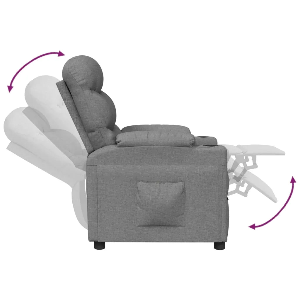 Poltrona Reclinabile in Tessuto Grigio Chiaro 348070