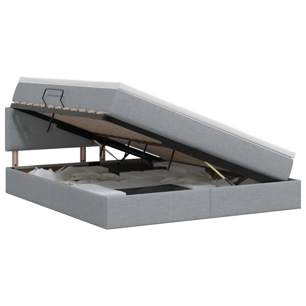 Letto con contenitore e materasso Grigio Chiaro 140 x 200 cm 3458625