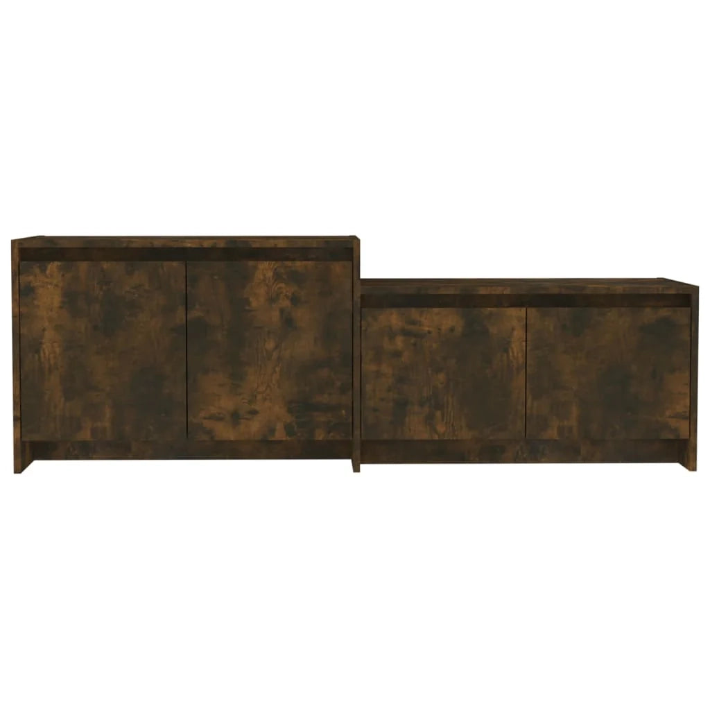 Mobile TV multimediale scaffale per televisione televisione buffet sala da pranzo soggiorno camera da letto rovere affumicato 146,5 x 35 x 50 cm derivati ​​del legno marrone 02_0027334