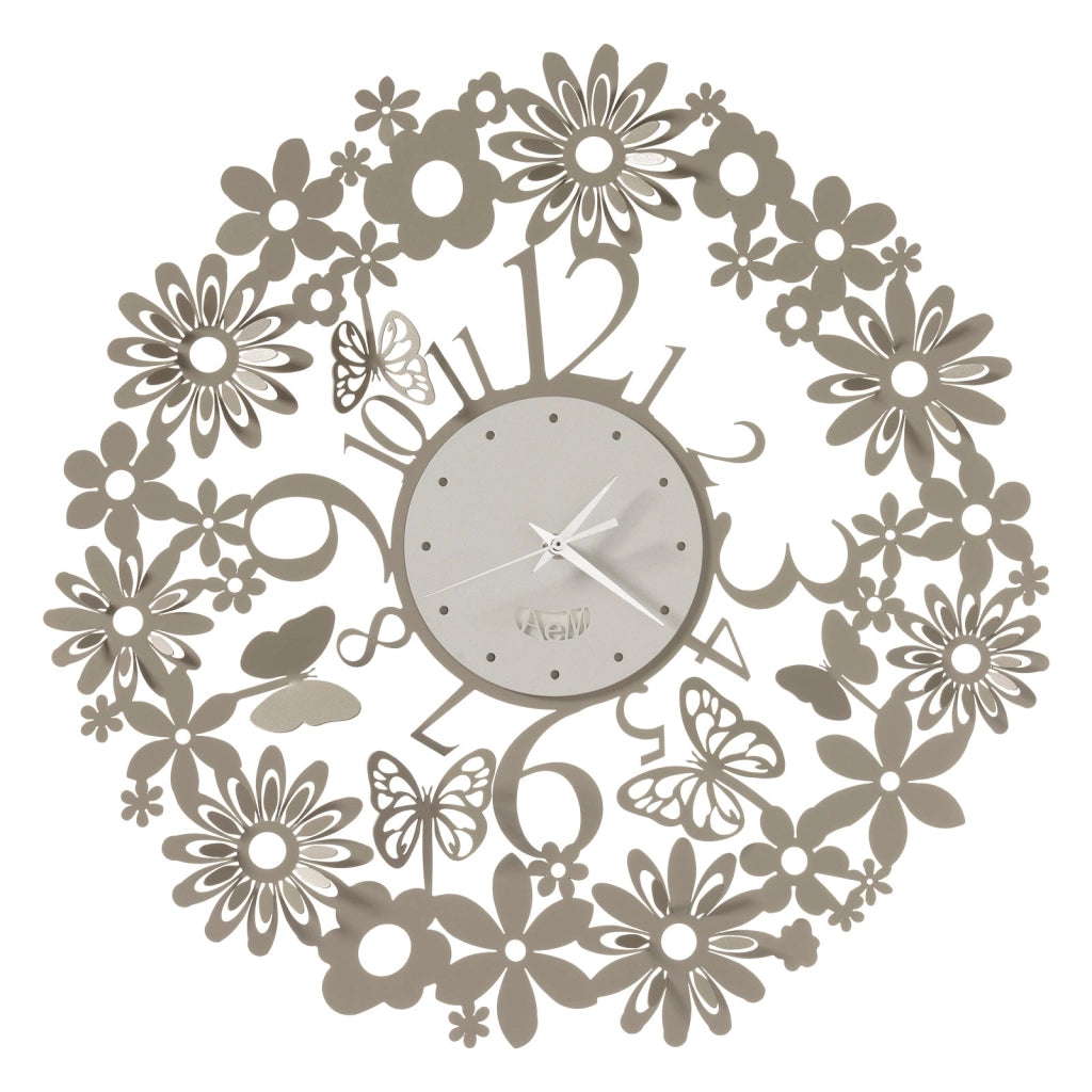 Orologio da parete di design Margherite Fango e avorio