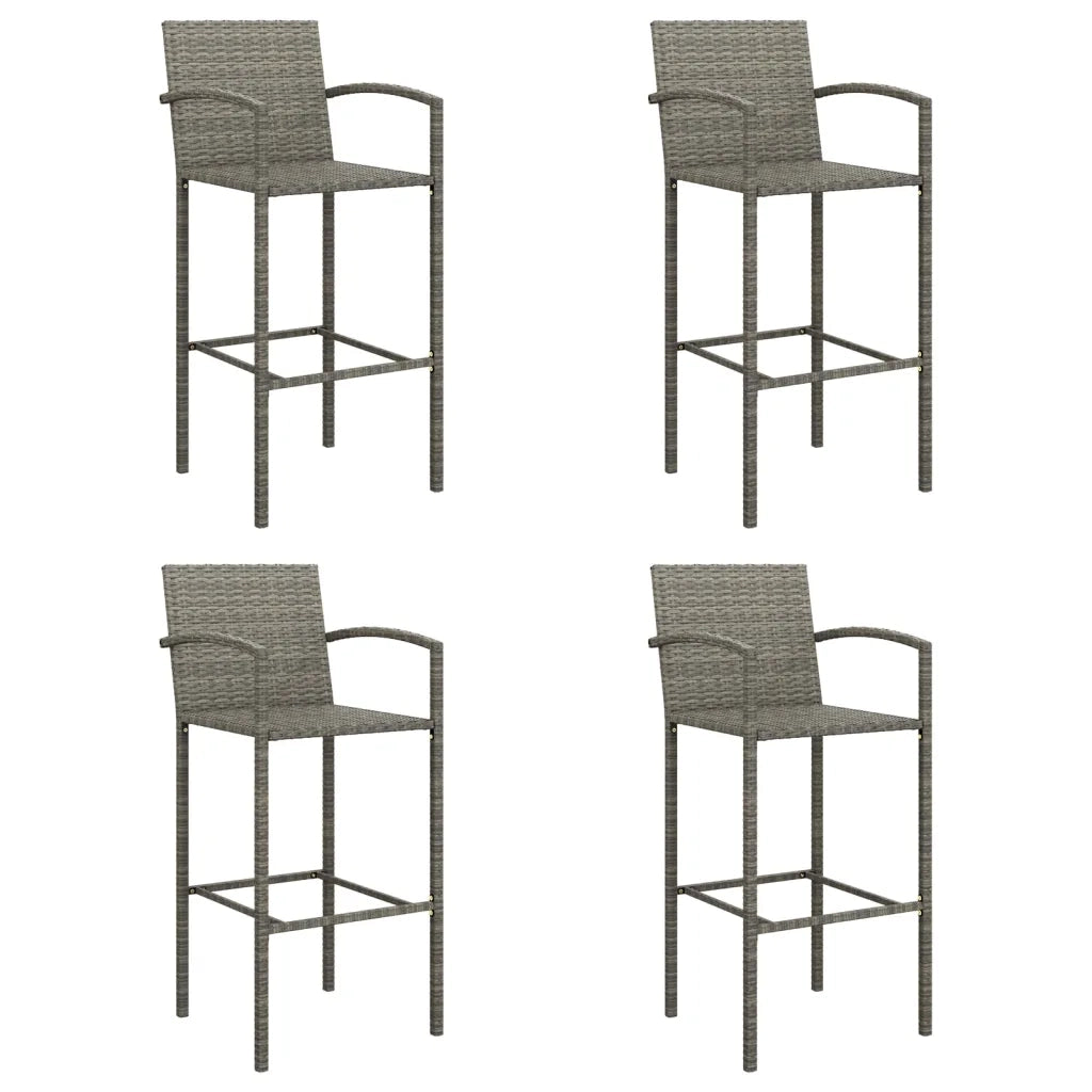 Set da Bar da Giardino 5 pz Grigio in Polyrattan 3187655