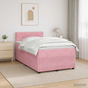 Letto box spring con materasso Rosa 120 x 190 cm Velluto 3453106