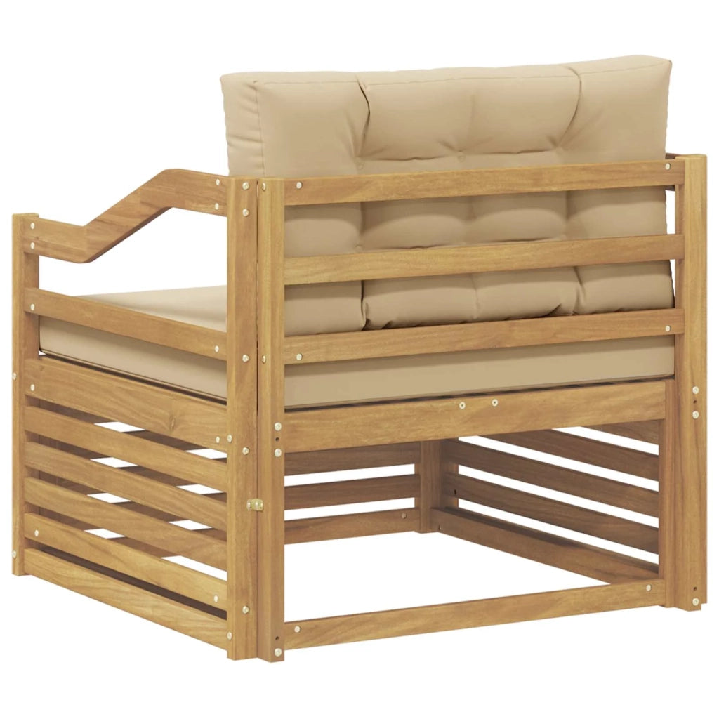 Divano da esterno-Divano da Giardino Bianco e Beige 431313