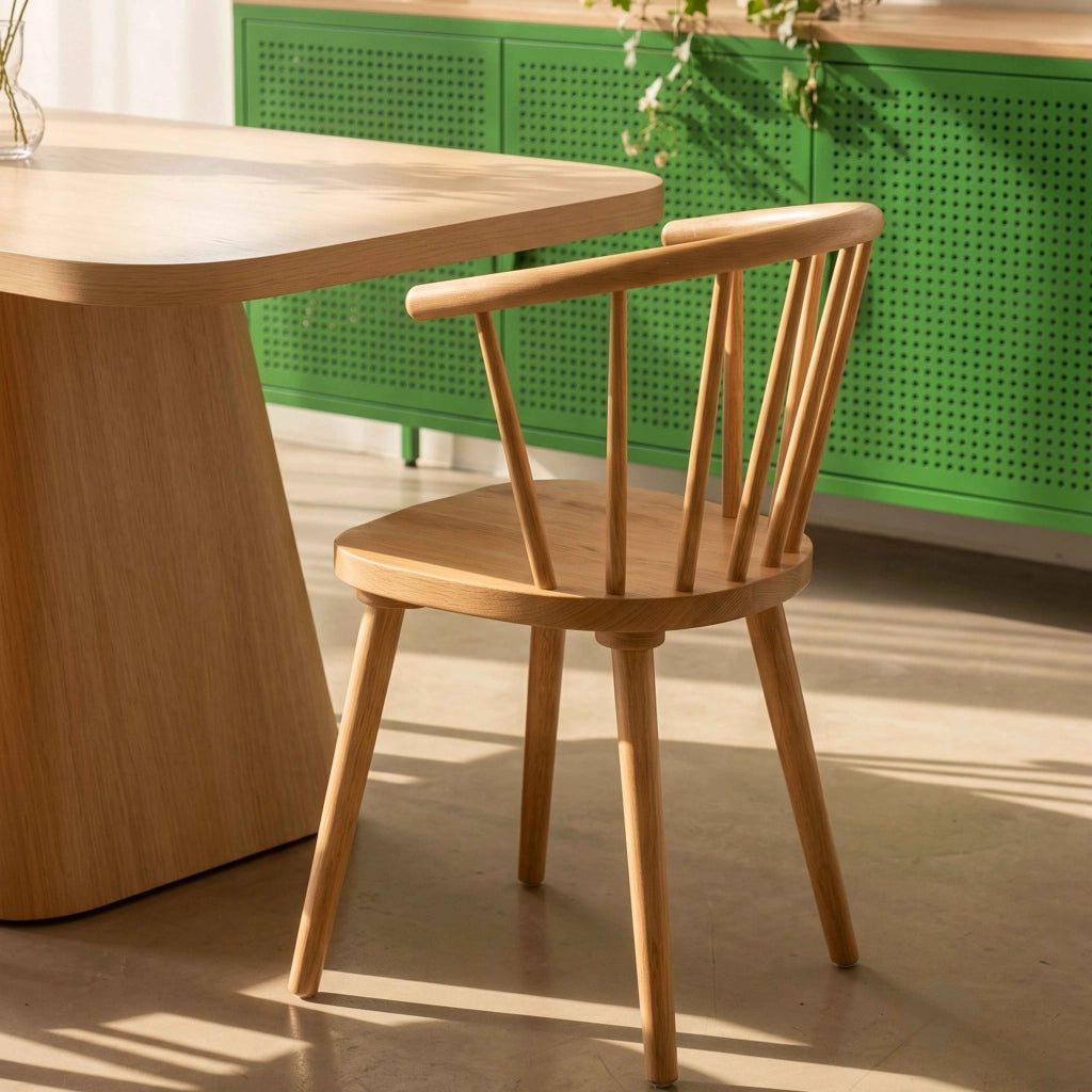 Set di 2 sedie in legno di olmo beige