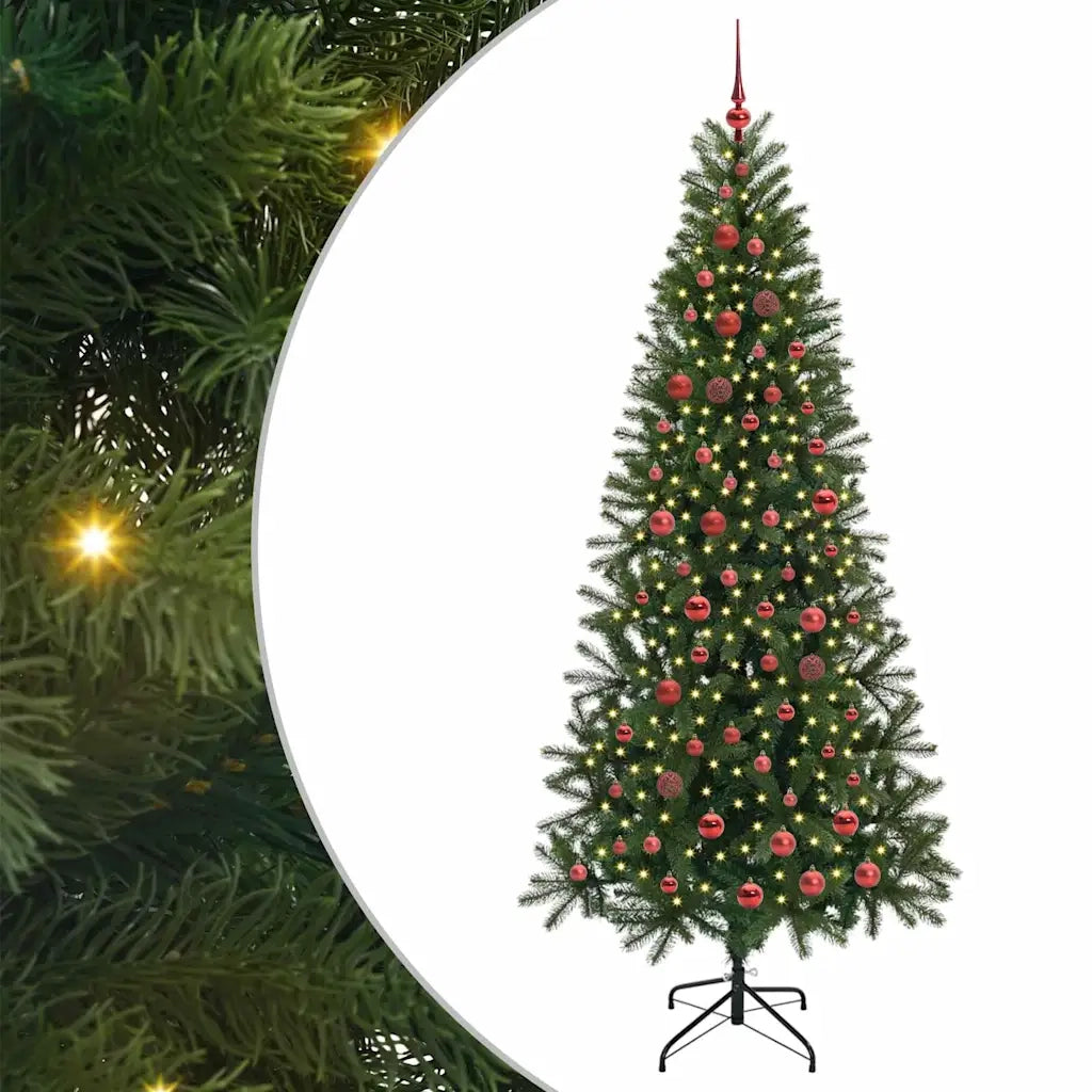 Albero di Natale Artificiale-Albero Natalizio con 300 LED Verde 210 cm PE e PVC 198279