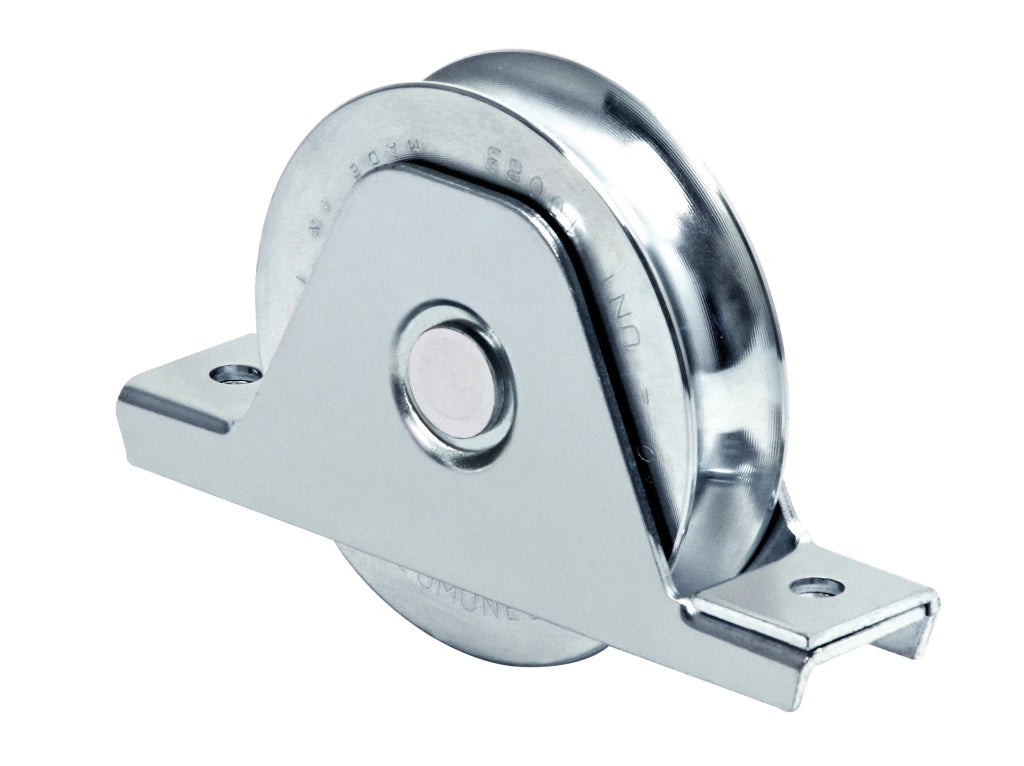 Comunello RUOTA PER CANCELLI CON SUPPORTO GOLA U 1 cuscinetto art. 337 mm.140x25 2.00 pz