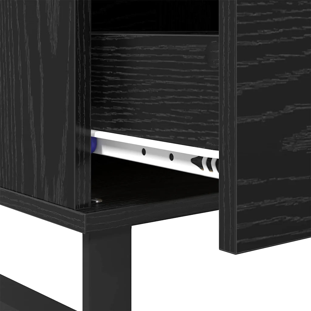 Tavolino da salotto con cassetto Rovere Nero 90 x 50 x 36,5 cm