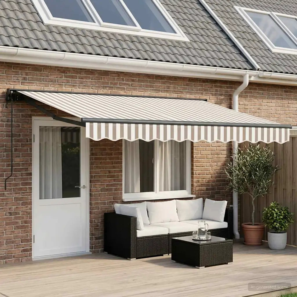 Tenda retrattile Grigio chiaro e bianco 5 x 3 m 3426402