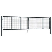 Cancello da Giardino in Rete di Acciaio Zincato 400x100 cm Grigio 145777