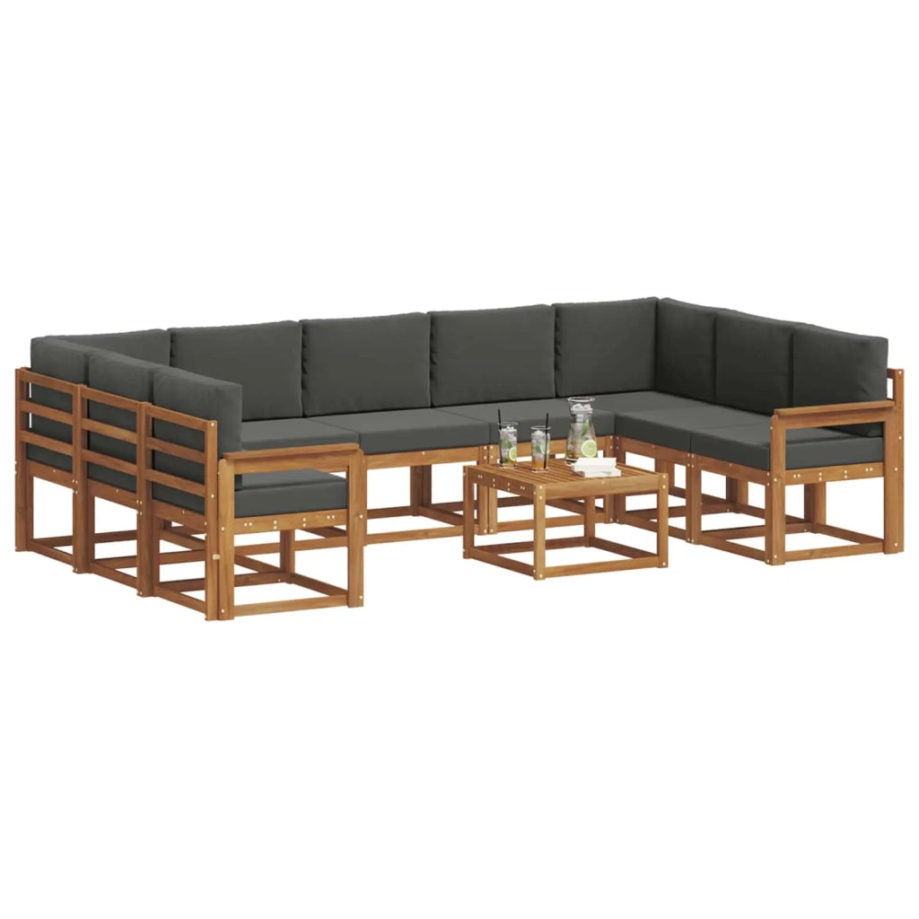 Set di divani da esterno 10 pcs Naturale e Antracite 3367010