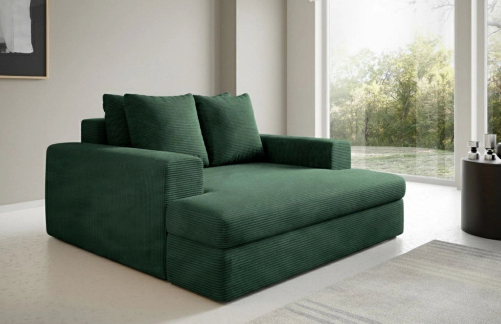 Comazzo, Divano Fisso 2 Posti Cuscini Sfoderabili, 162x167x86h cm Verde