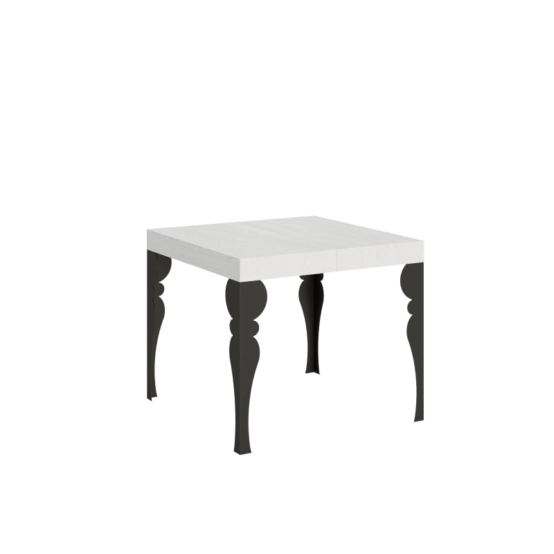 Tavolo allungabile 90x90/246 cm Paxon telaio Antracite - Bianco Frassino