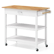 Carrello da cucina su ruote 106 x 50 x 89 cm con ampia superficie di lavoro design rustico in legno di pino bianco 20_0011396