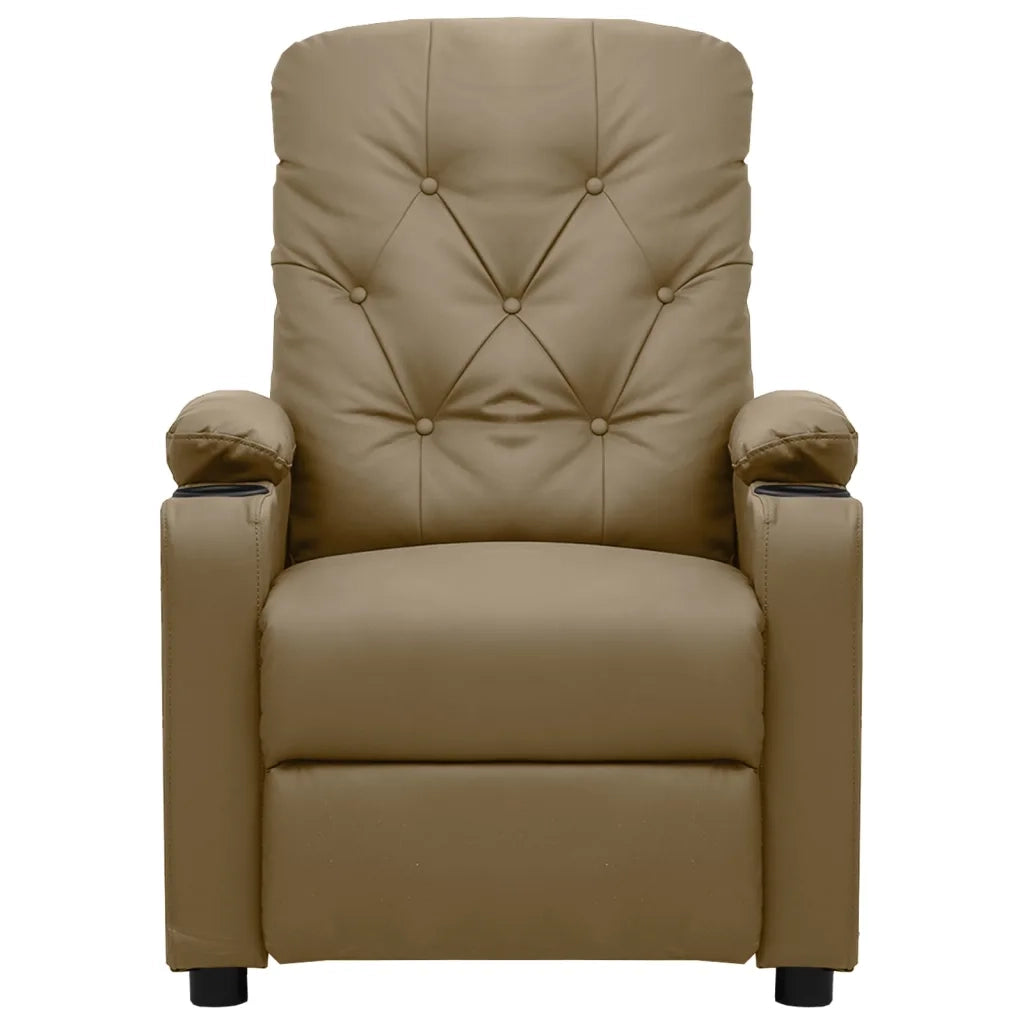 Poltrona | Sedia Relax Reclinabile Elettrica Cappuccino in Similpelle