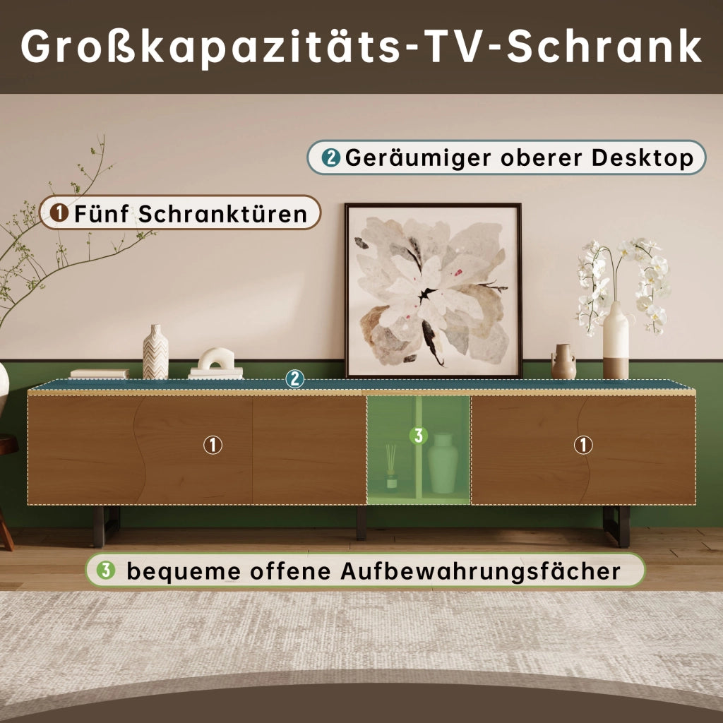 MOBILE TV 191x38x46,5 cm in MDF e Truciolare Naturale