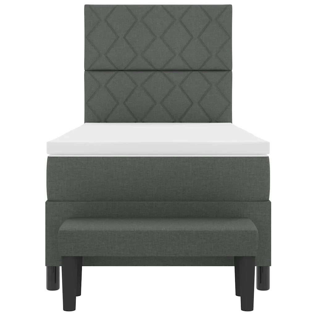 Letto a molle con materasso Grigio scuro 100 x 200 cm Tessuto 3344122
