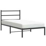 Letto singolo | Letto per adulti | Giroletto con Testiera in Metallo Nero 107x203 cm