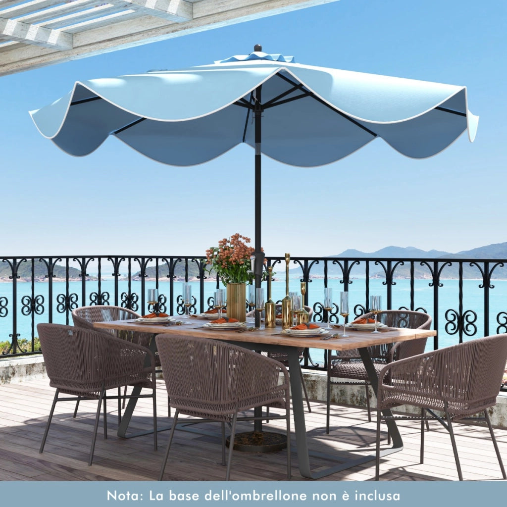 Ombrello da patio da 280 cm con tetto protettivo dal sole, Ombrello pesante per giardino e pscina Marino-Ombrelloni