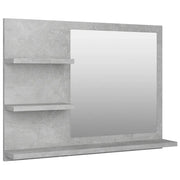 Specchio da Bagno | Specchio decorativo Grigio Cemento 60x10,5x45 cm in Truciolato