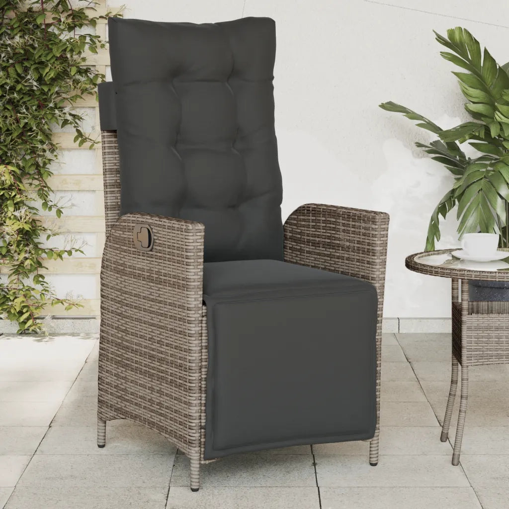 Sedie da Giardino Reclinabili 2 pz | Sedie da Esterno con Poggiapiedi Polyrattan