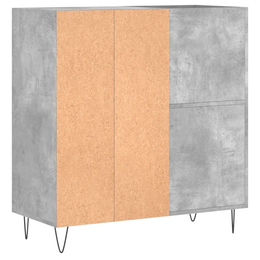 Mobile porta dischi classico e spazioso 84 x 38 x 89 cm realizzato in legno composito grigio cemento 02_0049171