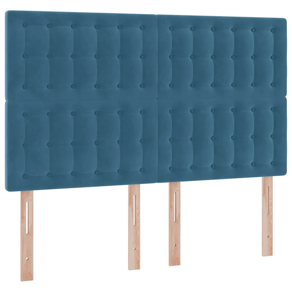 Letto con contenitore LED e materasso Blu Scuro 140 x 200 cm