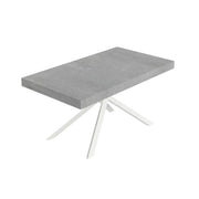 Tavolo Allungabile 160-244x80x74 cm Niket Cemento Gambe Bianche