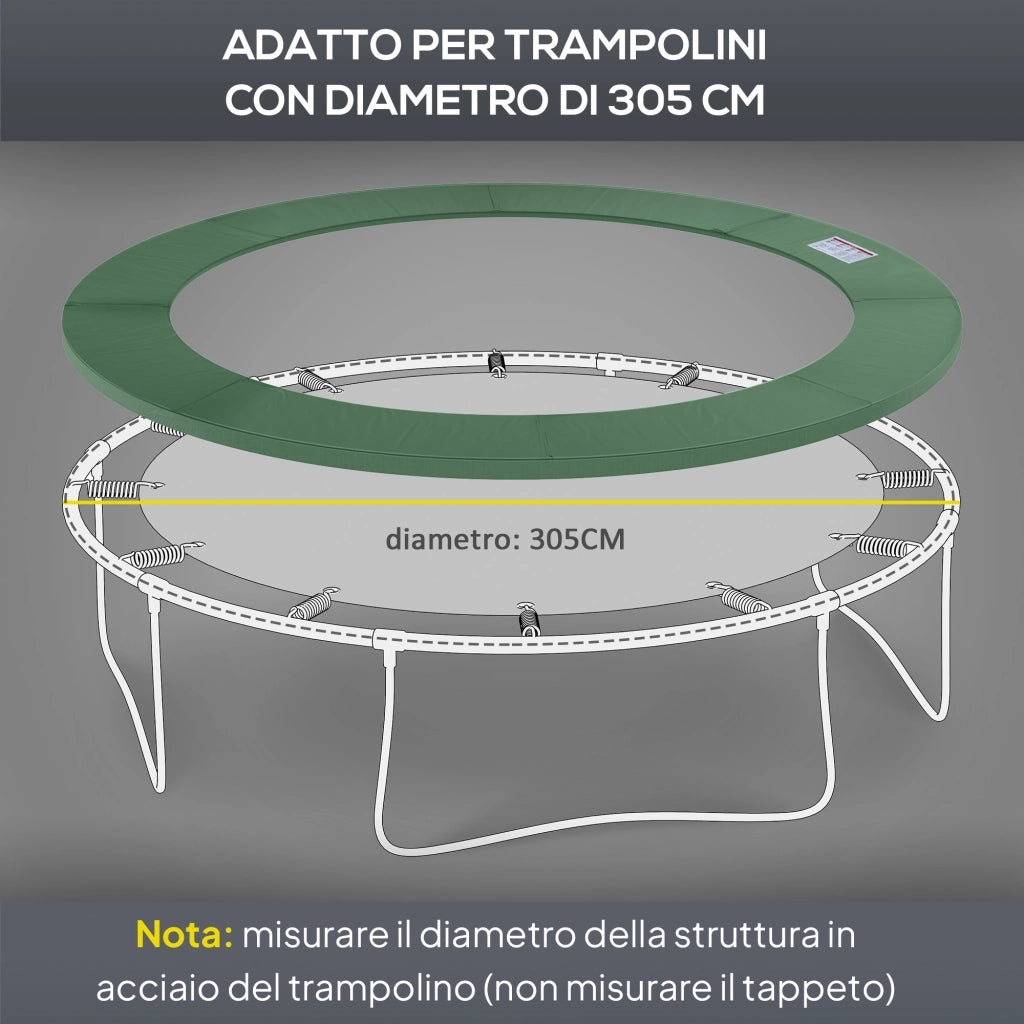 Copertura per Tappeto Elastico Pieghevole e Portatile ¨C zephmum ¨C Plastica PE e Schiuma EPE, Verde, ?305x1.5 cm