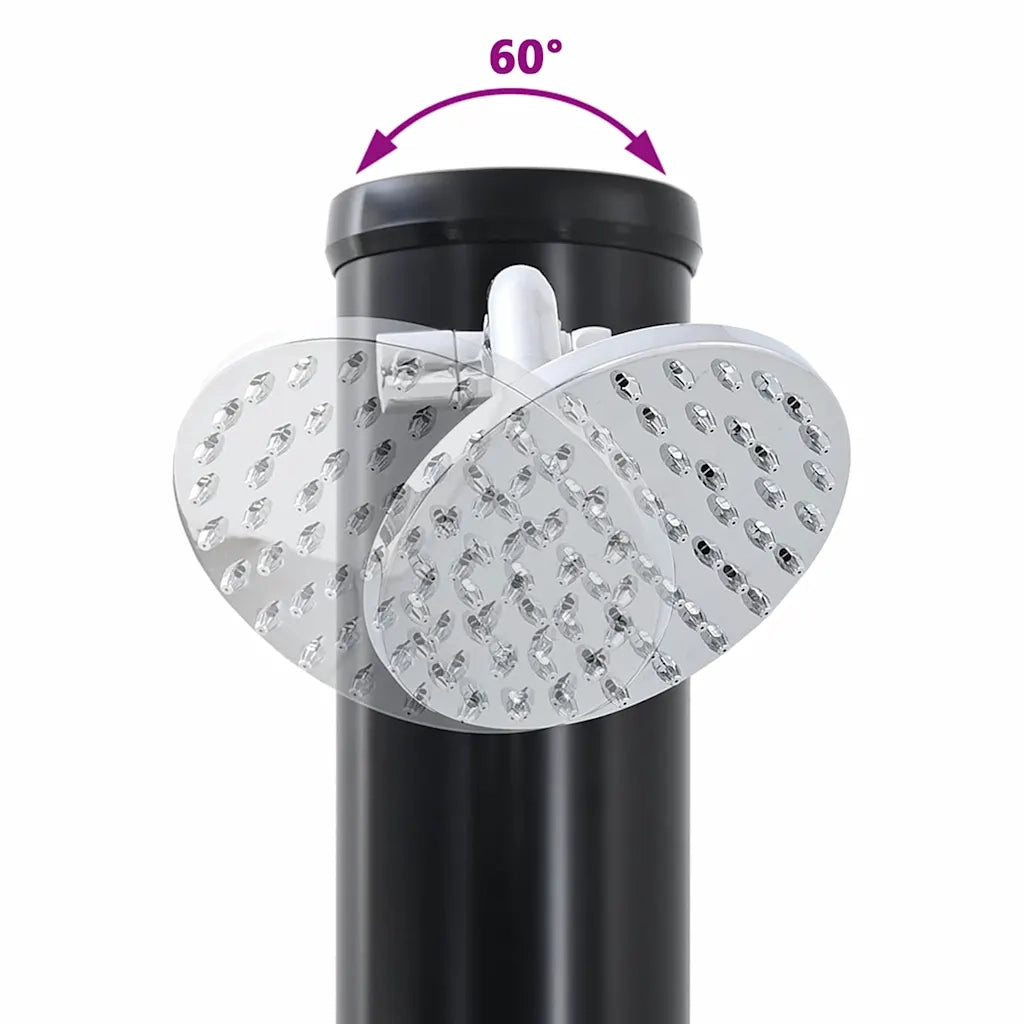 Doccia Solare da Esterno Nero 217 cm PVC e Alluminio 42003413