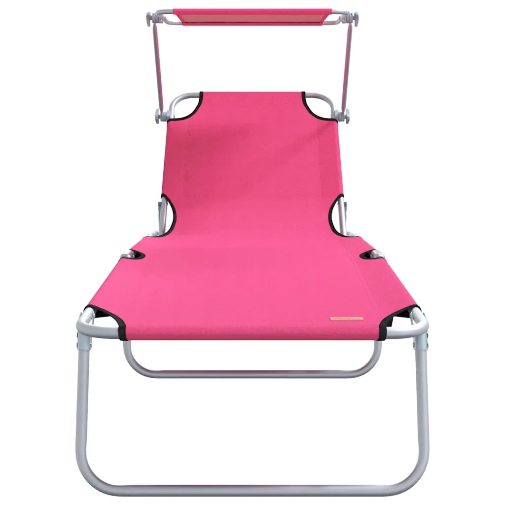 Lettino da sole 2 pcs Rosa 58 x 188 x 77cm Poliestere 42003066