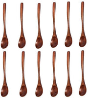 Mini theelepels in legno - 12 pezzi - in legno scuro - adatti per caffè e tè - ideali per dessert