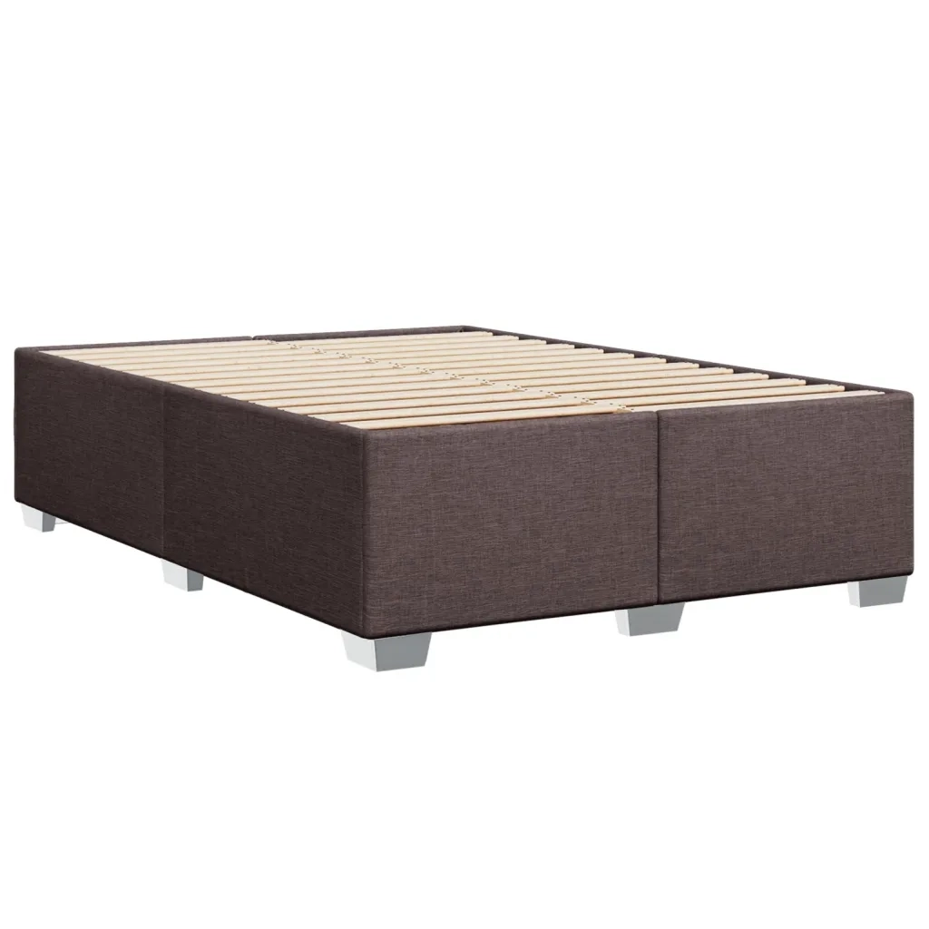 Giroletto a Molle con Materasso Marrone Scuro 140x200cm Tessuto 3288207
