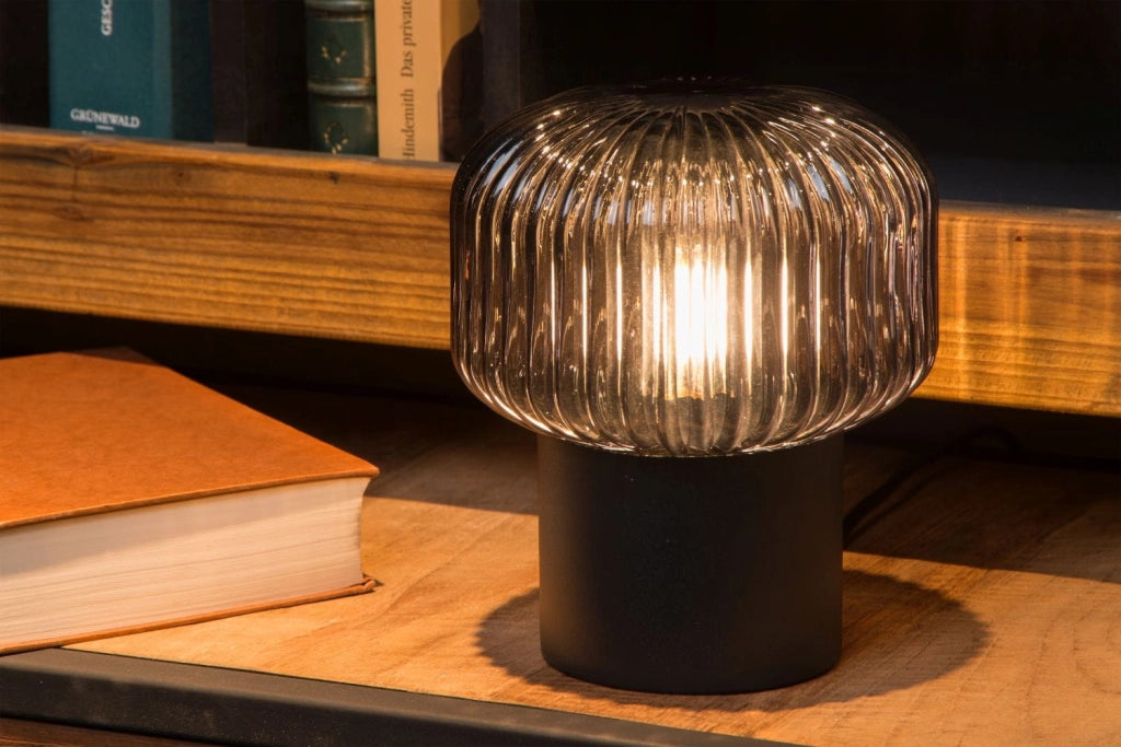Lampada da tavolo Lucide JANY vetro fumé nero E14 40W