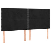 Testiera | Testata Nera 180x5x118/128 cm Velluto