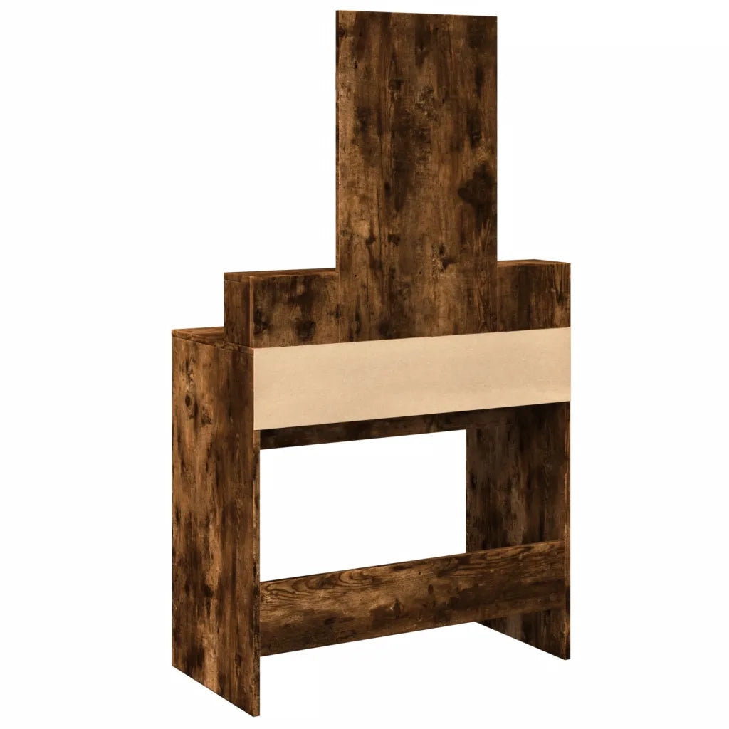 vidaXL Toeletta con Specchio Rovere Fumo 80x41x144,5 cm