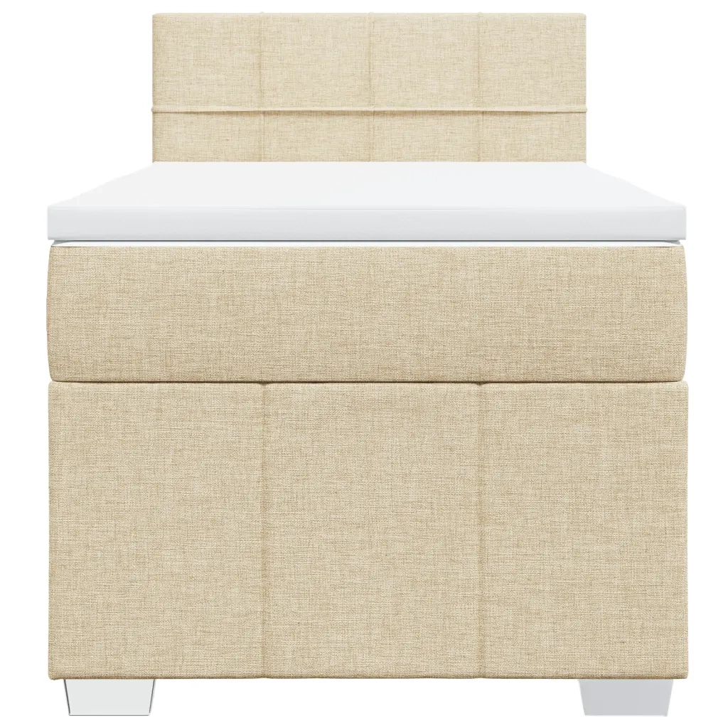 Giroletto a Molle con Materasso Crema 100x200 cm in Tessuto 3286984