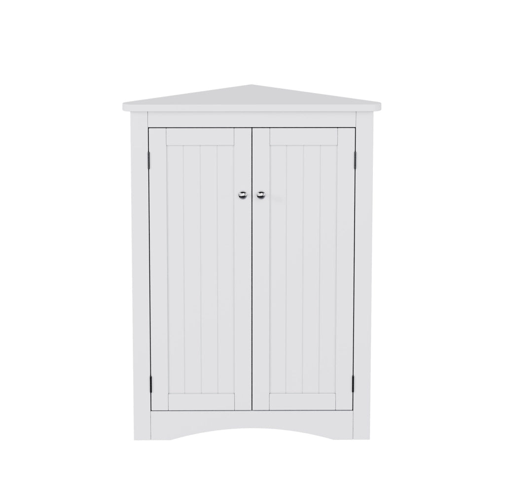 Armadio angolare bianco in MDF a 2 ante, 3 livelli, 61,5 x 80 cm