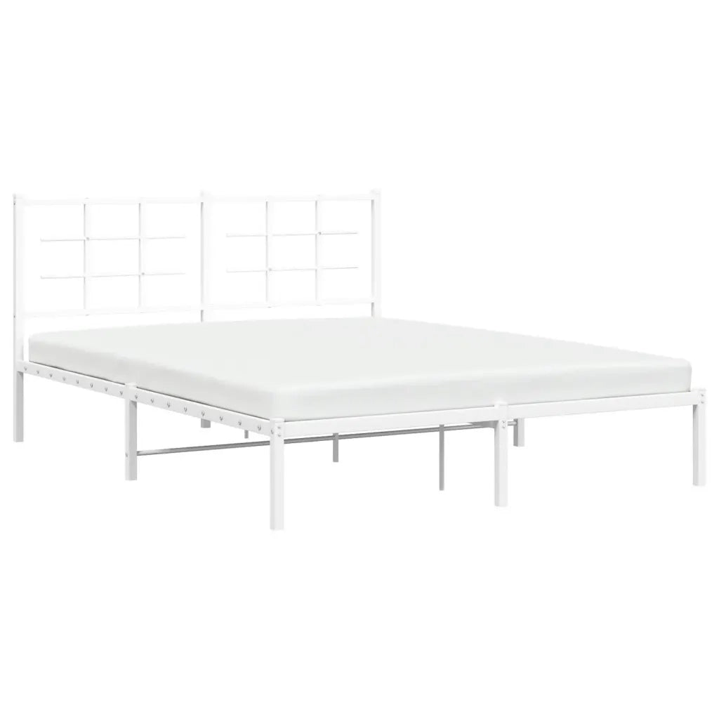 Giroletto con Testiera Metallo Bianco 150x200 cm 355612