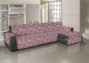 Copridivano Trapuntato Antimacchia Per Divani Con Penisola Dis. Reticolo - 280-285 cm - Bordeaux