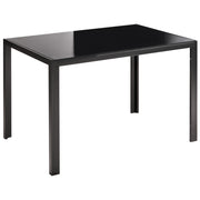 Tavolo da pranzo Piano in vetro temperato nero 120 x 80 cm Gambe in metallo Rettangolare Moderno