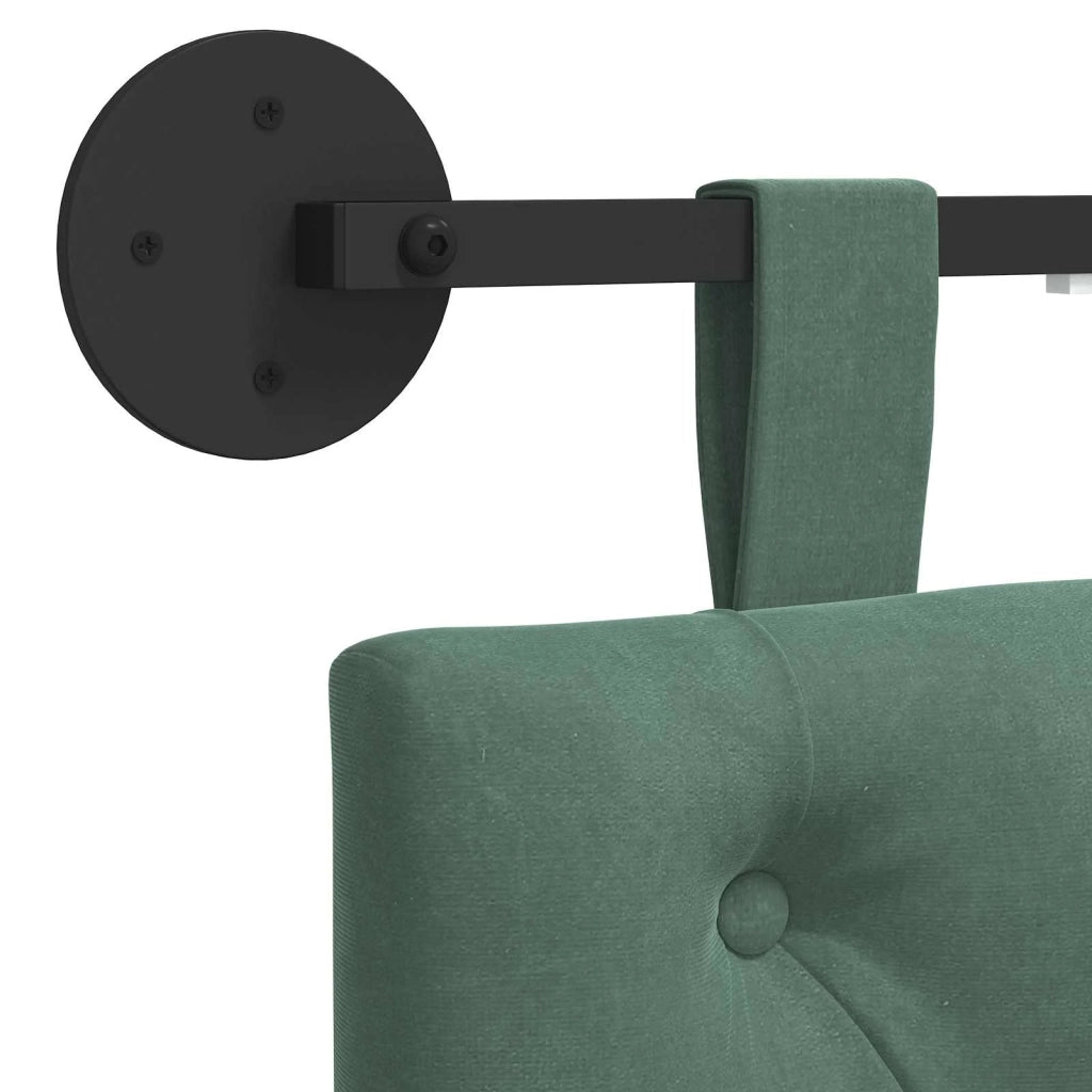 Testiera | Testata sospesa Con luce LED Verde Mare Velluto