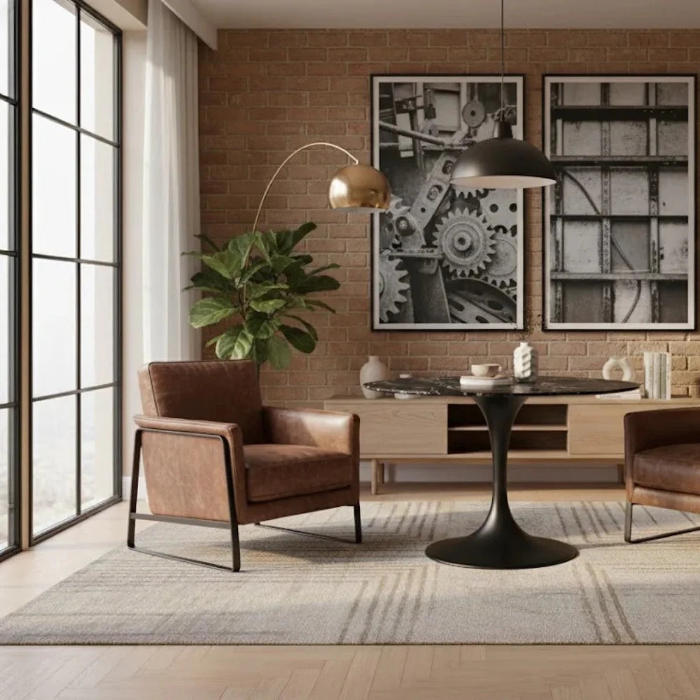 Tavolo da pranzo fisso in ceramica effetto marmo nero Circe 120x120 cm fino a 6 posti | Duzzle