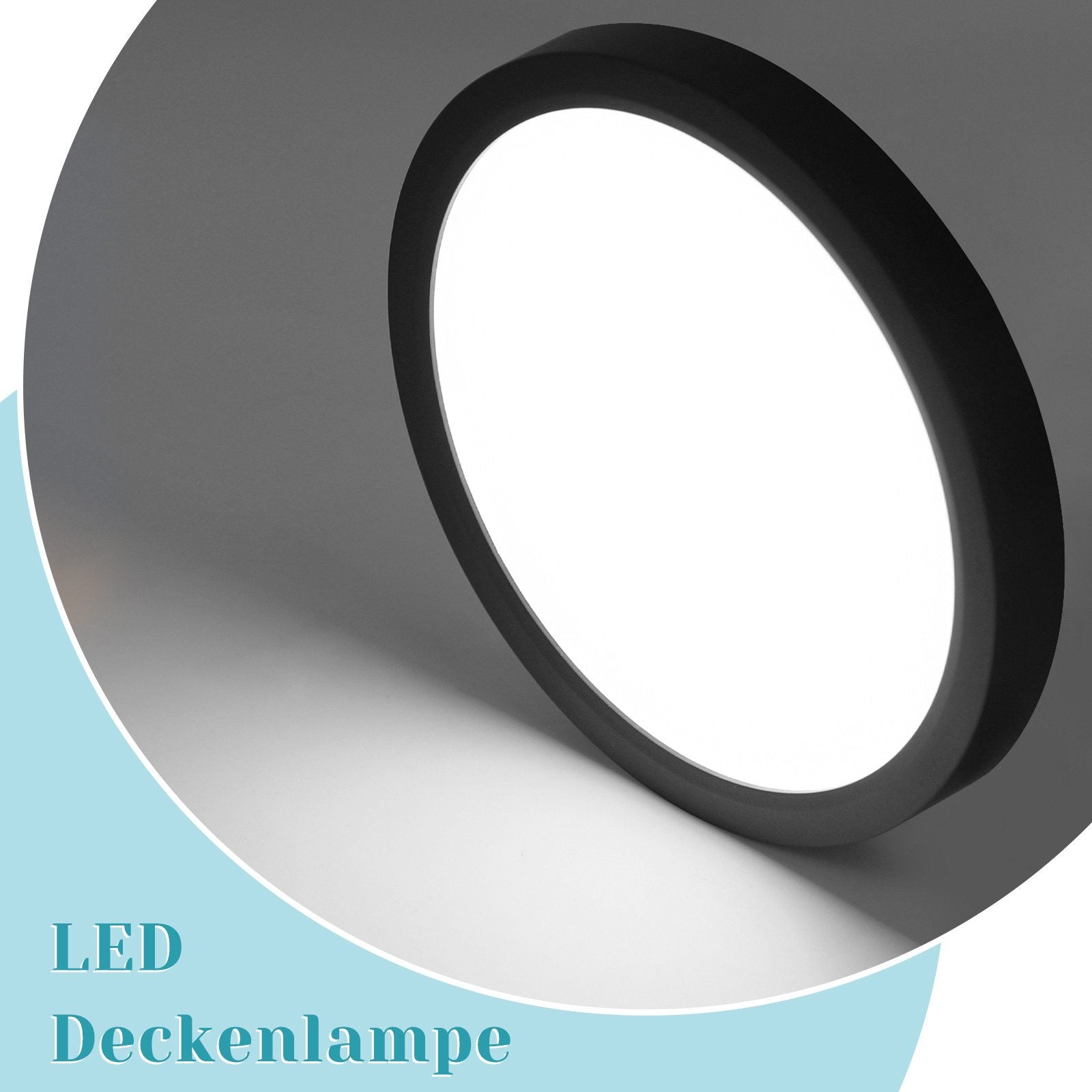 ZMH Lampada da soffitto LED piano 18cm 15W nero 6000K moderna per cucina corridoio camera letto