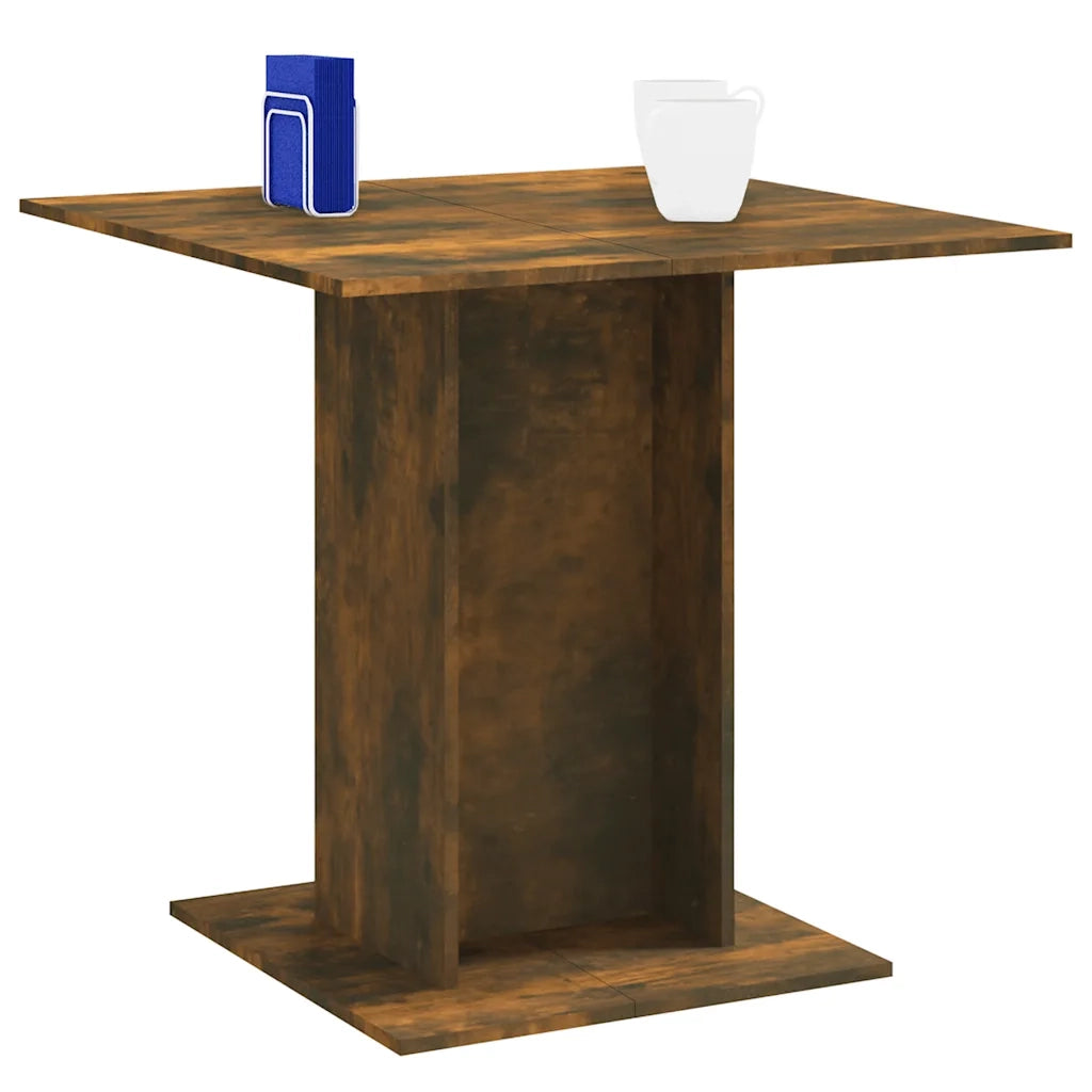 Tavolo da Pranzo rovere fumo 80x80x75 cm Legno Multistrato 825822