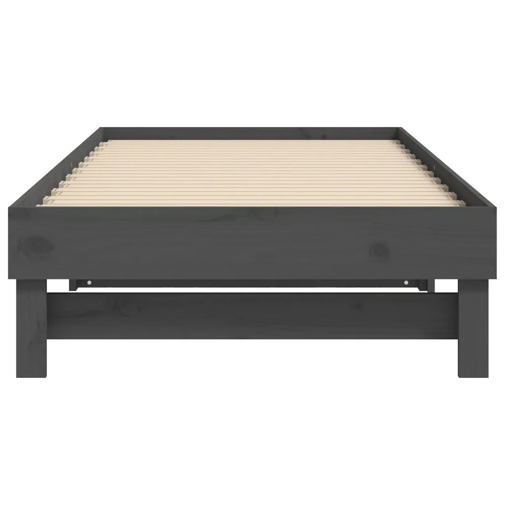 Dormeuse Estraibile Grigia 2x(90x190) cm Legno Massello di Pino 823391