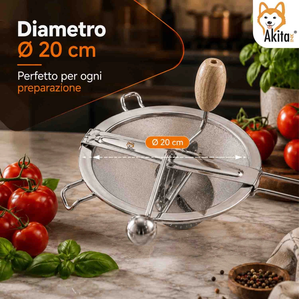 Akitaink Passacolino 20 cm Retina Fine per Marmellate e Farina