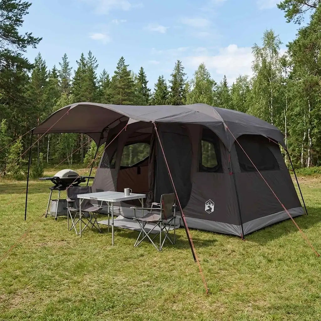 Tenda a tunnel con tetto Marrone Grigio 366 x 244 x 198 cm 42029016