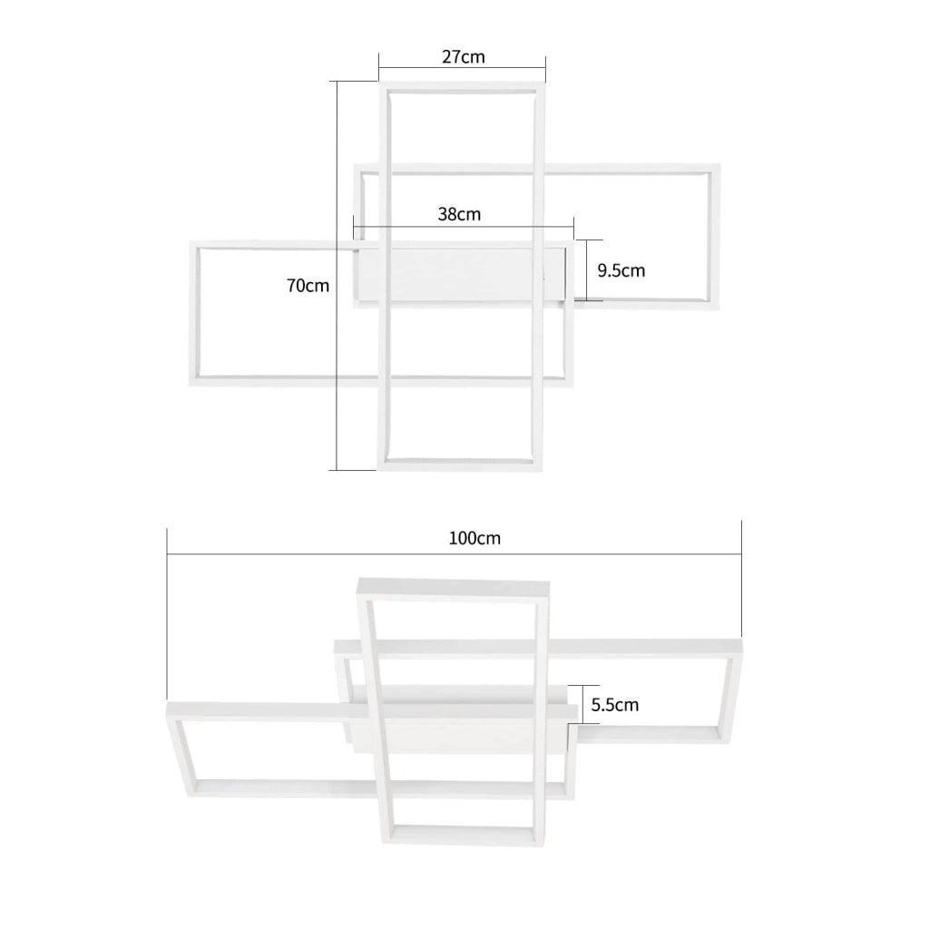 ZMH Lampada da soffitto LED moderna geometrica rettangolare 100cm per soggiorno camera