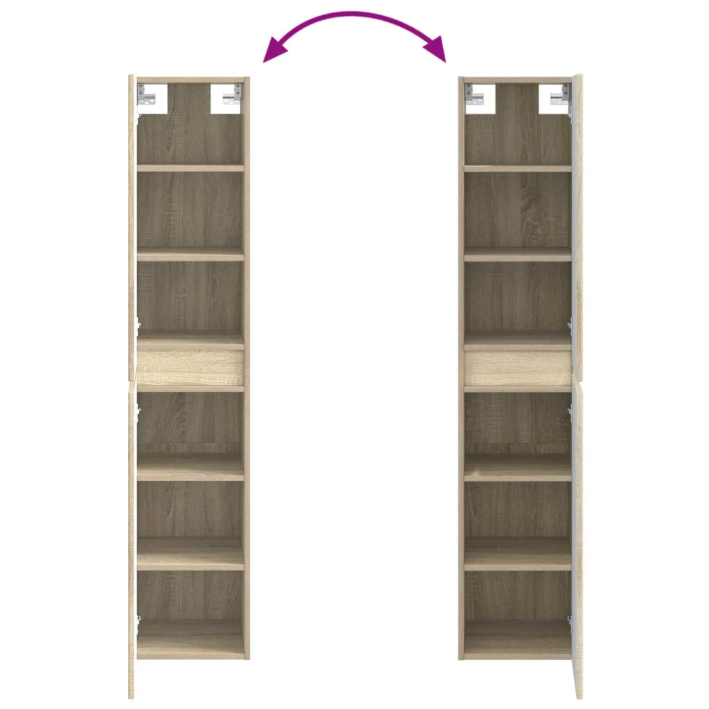 Mobiletto da Bagno a Muro Rovere Sonoma 33 x 34,5 x 160 cm 890644